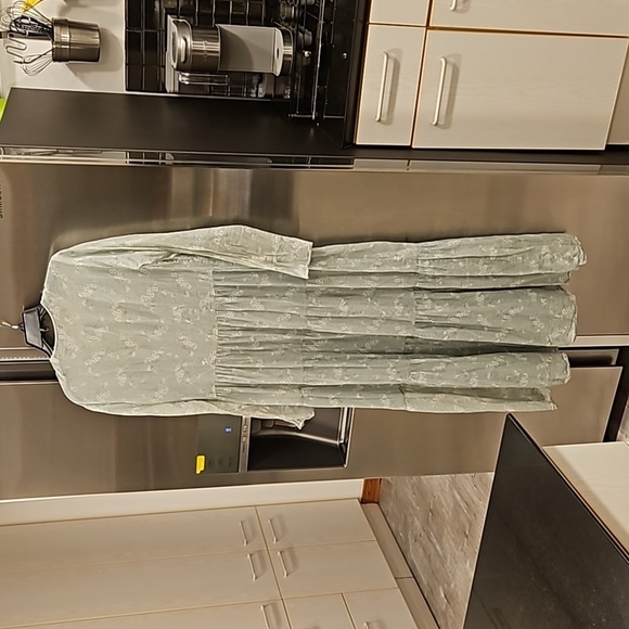 💕DOEN💕 Assam Dress Sweet Daisy Light Green Micro Floral Print Medium - NO BELT - Picture 13 of 16